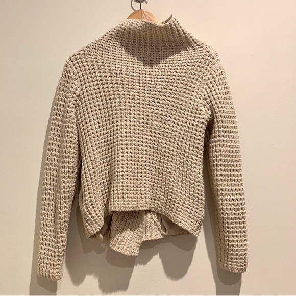 GAP Chunky Knit Zip Sweater Size S Creme - Picture 2 of 11